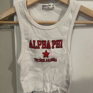 White ALPHA PHI Tank Top
